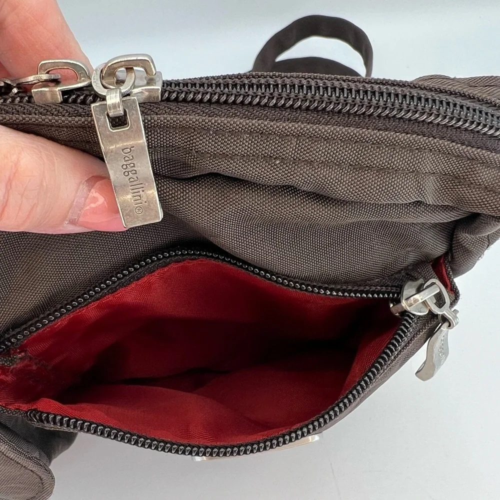Baggallini Brown Crossbody Handbag  Purse Pockets Pouches Casual Travel Vacation